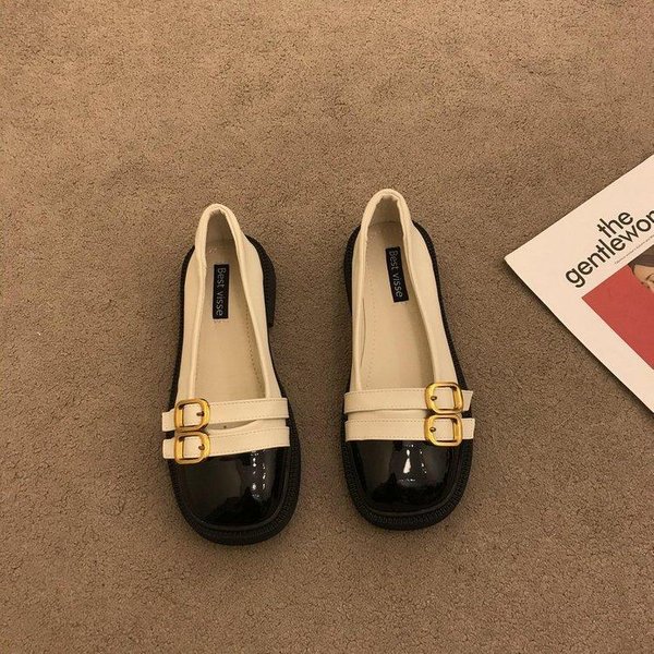 Zapatos Mary Jane De Cuero PequeñOs, Con Punta Redonda Y Boca Baja Para Mujer: Zapatos De Moda, VersáTiles, CóModos E Informales. 36 Brown-image