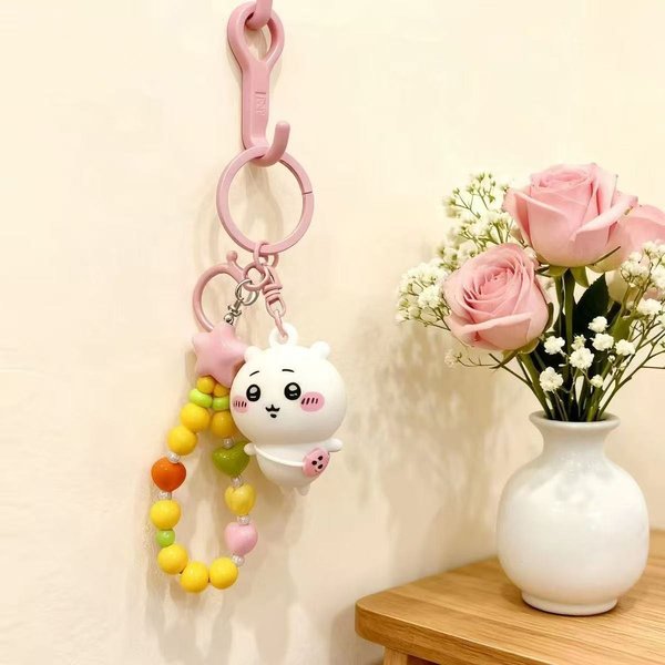 Kawaii Chiikawa KreskóWkowy Breloczek Wisiorek Uroczy Hachiware Usagi Lalka Mini Urok Akcesorium Do Torebki Prezent Dla MiłOśNika Anime UrodzinyŚWięTo Beige-image