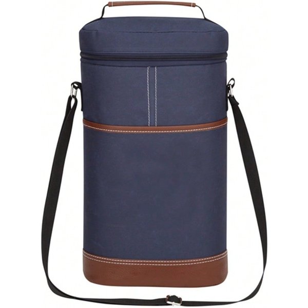 Bolsa TéRmica PortáTil Para Vino Tinto, Bolsa De Hielo Engrosada, Fiambrera Para Oficinistas, Bolsa De Almuerzo, Bolsa TéRmica Redonda Tipo Cubo. 20*10*33Cm-image