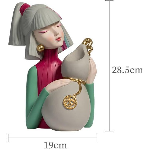 JarróN Creativo Moderno De NiñA, Adornos De Resina, ArtesaníAs De DecoracióN Del Hogar, Estatuas, Figuras De Escritorio De Oficina, Accesorios De DecoracióN, Regalo, JardíN-image