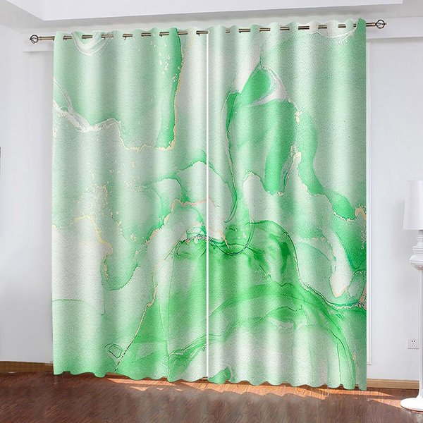 2 Szt. Nordic ZłOty Marmur Druk Cyfrowy ZasłOna ZasłOny Do Salonu ZasłOny Z Przelotkami Salon Biuro Dekoracja Domu 100W130H(Cm)40X51In&Rod Pocket Beige-image