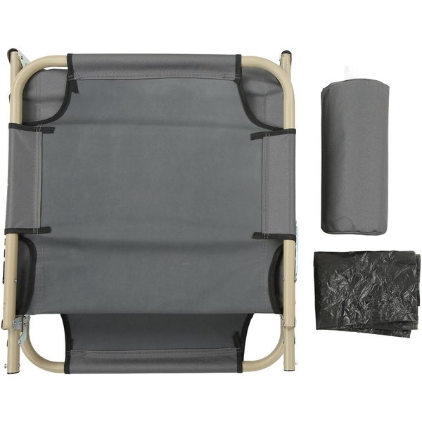 Cama Plegable Individual Tumbona Reclinable Plegable Para Camping Oficina Pausa Para El Almuerzo Exterior Gray-image