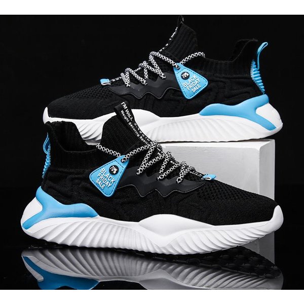 Zapatos De Verano Para Hombre Nuevos Zapatos De Coco Transpirables VersáTiles Zapatos Deportivos Estilo Papá Zapatos Tejidos Voladores De Moda Zapatos Casuales De Malla Para Correr Hombre 44 Negro-image
