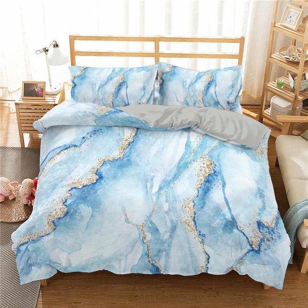 ColeccióN De Ropa De Cama MáRmol Morado Gris Art 3D Colecciones De Fundas NóRdicas Colcha Con Ropa De Cama Individual Doble Queen King TamañO DecoracióN De HabitacióN NiñOs Adultos EU Single 135X200Cm-image