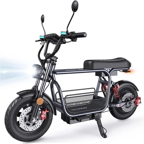 Hulajnoga Elektryczna Iscooter DX5 Maksymalna PręDkość 20 Km/H Bateria 48V 15,6Ah ZasięG 60–72 Km Maksymalna łAdowność 150 Kg Czarny-image