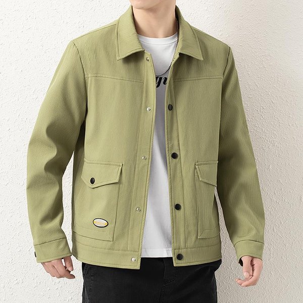 Chaqueta Hombre Talla Grande Chaqueta De OtoñO E Invierno Para Hombre Moda Talla Grande Casual Moda Ropa De Trabajo Chaqueta Holgada Para Hombre Top 8XL Beige-image
