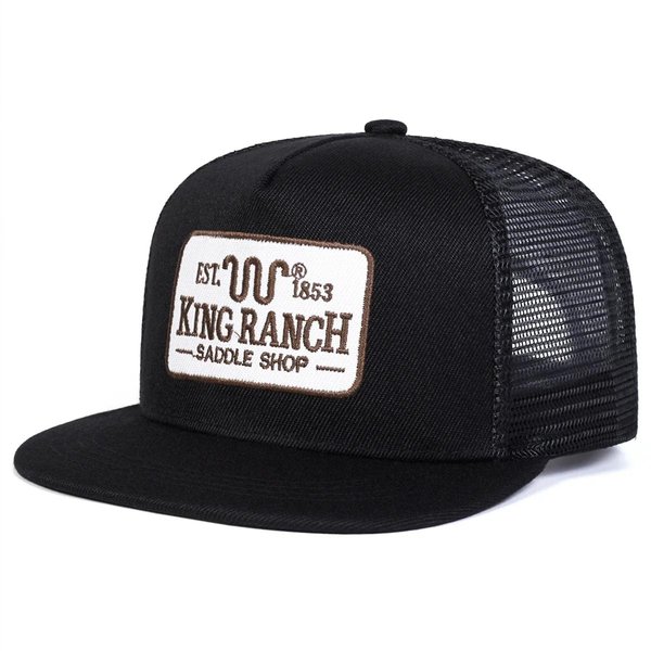 Unisex Czapki Siatkowe Hip-Hop Z Haftem King Ranch Wiosna Lato Outdoor Regulowane Codzienne Czapki Baseballowe Kapelusz PrzeciwsłOneczny Czapka Sportowa-image