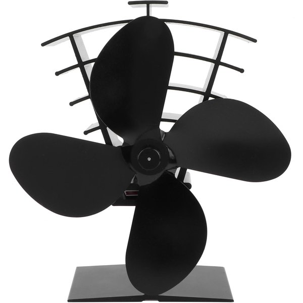 Ventilador De Chimenea De 4 Aspas Alimentado Por Calor Ventilador De Estufa DistribucióN De Calor Para Estufa De LeñA/Troncos-image