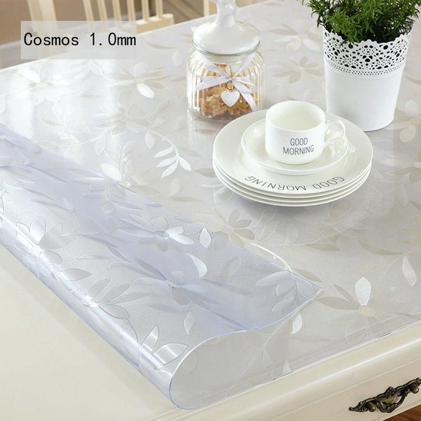 MięKki Szklany Obrus 1Mm PVC Przezroczysty Obrus Wodoodporny ProstokąTny Pokrowiec Na Stół Kuchenny Olejoodporna Mata StołOwa 60*120-image