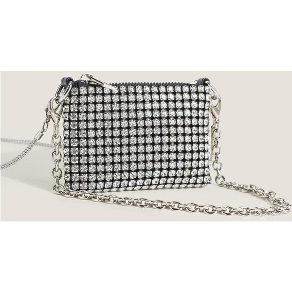 Bolso Elegante Lleno De Diamantes De ImitacióN Mini Bolso De Hombro Cruzado De Mano Bolso De Mano Para Mujer Bolso Para LáPiz Labial Gray-image