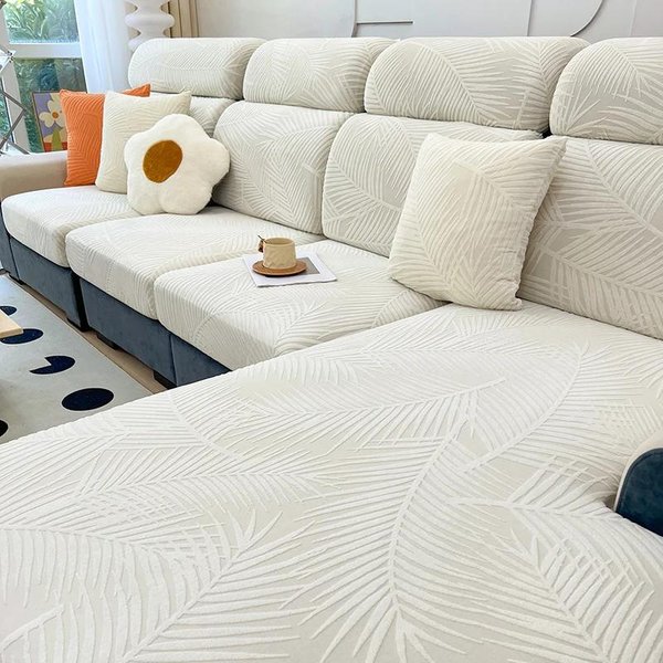 Wodoodporne Pokrowce Na Siedziska Sofy ŻAkardowe RozciąGliwe GłAdkie Pokrowce Na Sofę Do Salonu Pokrowiec Na Sofę Z NarożNikiem Zdejmowany Ochronny ZwierzęTa Back Cushion Cover-S-image