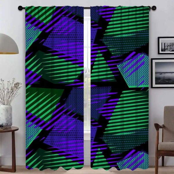 Cortina Blackout Con DiseñO Pintado Para HabitacióN Cortinas De 2 Paneles HabitacióN Infantil DecoracióN De Halloween Visillos Cortinas Para Interior Del Hogar Sala W50Xh70Cmx2Pcs-Cl-image