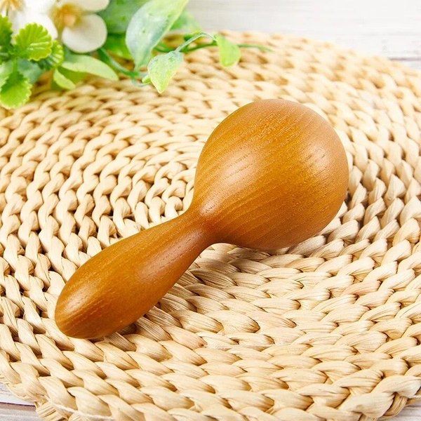 Masajeador De Madera Con Aceite Esencial, Palo De Masaje Corporal, Spa, Masajeador De Meridianos, Terapia De Martillo, Masajeador De Bolas Redondas Para RelajacióN-image