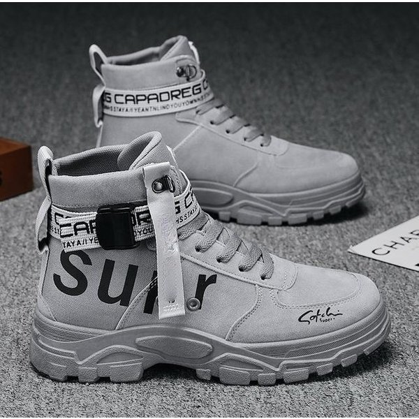 Zapatos De Lona BritáNicos Botas Martin Hombre OtoñO Nuevo Personalidad Moda Botas Casuales Botas De Herramienta De CañA Alta Zapatos De Invierno Botas De Moda 44-image