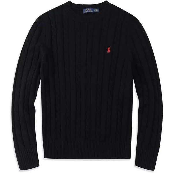SuéTer Cuello Redondo RogueWave Para Hombre OtoñO Invierno Nueva Moda Jacquard CláSico Paul Bordado Golf Jersey De Punto Casual L Negro-image