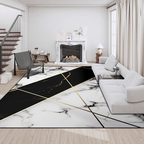 Luksusowy Dywan W Stylu Nowoczesnym Do Salonu DużY Rozmiar Mata Na Stoliki Kawowe Dekoracja Domu Zmywalne Dywaniki AntypośLizgowe Maty Pod Drzwi WejśCiowe 60*90Cm-image