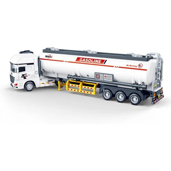 1/50 BezwłAdnośCiowy Cysterna Olejowa Zabawka Model Samochodu Diecast Dla Dzieci ChłOpcy Prezenty Pojazd InżYnieryjny Zabawki Dla Dzieci BiałY-image