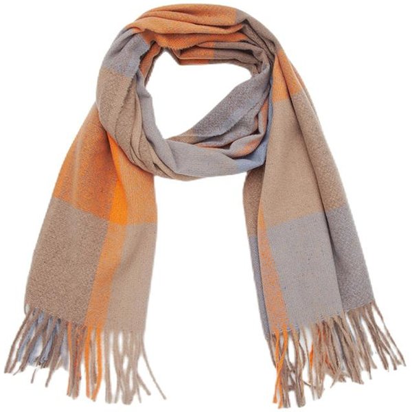 Moda CáLido Punto Cachemira Invierno Mujer Bufanda Estampado De Cuadros Chal Envolventes Femenino Grueso Pashmina Manta Bufanda Viaje Echarpe-image