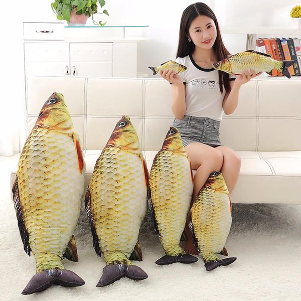 60/75/100/120Cm Symulacja 3D Karp Pluszowe Zabawki Wypchane MięKkie Zwierzę Ryba Pluszowa Poduszka Kreatywna Poduszka Na Sofę Prezent Zabawka Dla Dzieci 80Cm-image