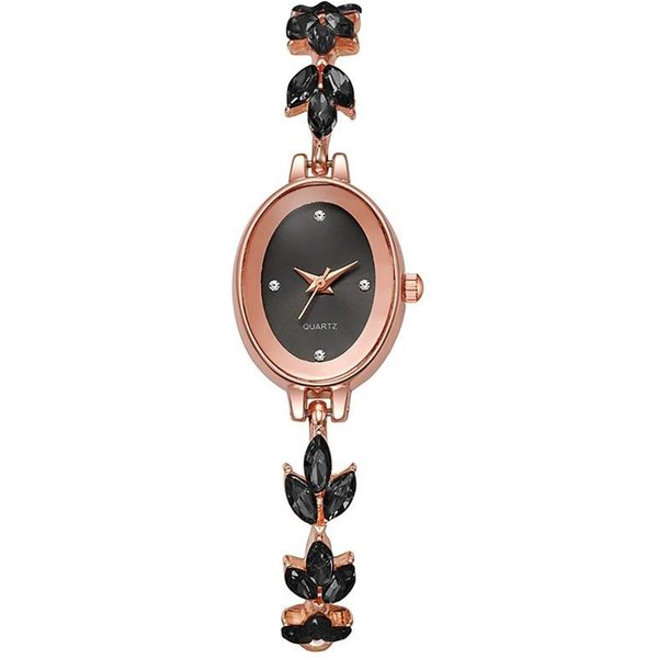 Reloj Ovalado De Moda Para Mujer, Pulsera De Temperamento, Reloj De Cuarzo, Una Pieza-image