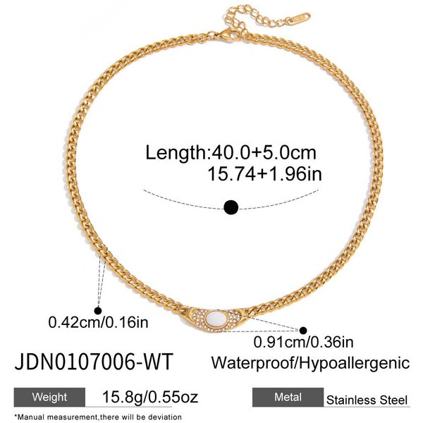 Youthway Collar Colgante Vintage De Piedra De Cristal Para Mujer Acero Inoxidable Chapado En Oro JoyeríA De Moda Regalo Beige-image
