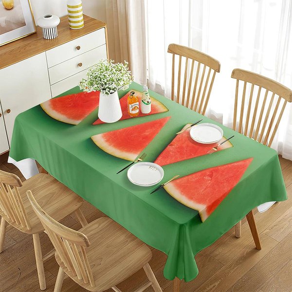 Czerwone Arbuzowe Obrus Letni WzóR ŚWieżYch OwocóW ProstokąTny Pokrowiec Na Stół Do Kuchni Stolika Kawowego Jadalni Dekoracja 70X70Cm Red-image