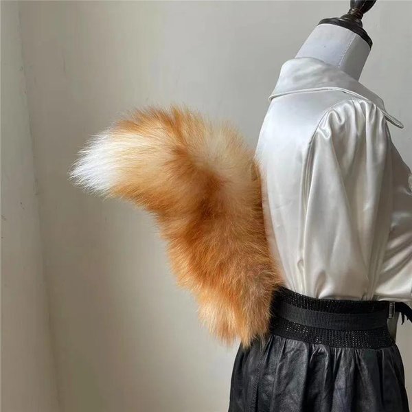 Nueva Cola De Zorro De Piel Cintura Peluda Animales Cola De Zorro Accesorios De Cosplay CinturóN Ajustable Accesorios De Anime Cola De Piel Artificial Disfraz One Size-image