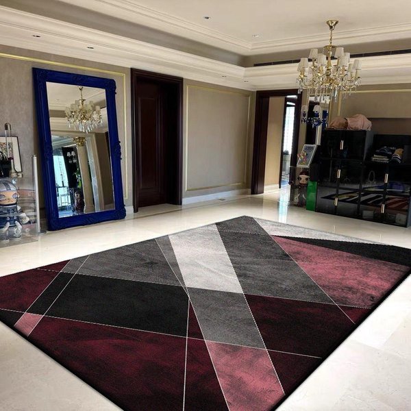 Geometryczne Dywany Do Salonu O DużEj Powierzchni Dekoracja Gospodarstwa Domowego SkłAdane Zmywalne Dywany Do Sypialni 200X300 Salon MięKka Mata PodłOgowa 60*90Cm Gray-image
