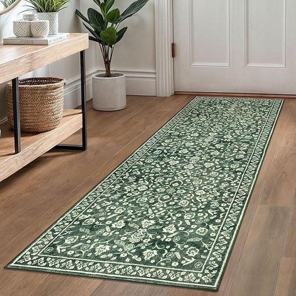 Bohemian Kwiatowy Dywanik Do Korytarza, Zmywalna Mata WejśCiowa AntypośLizgowa, Retro Dywanik Do Kuchni Na Korytarz, WystróJ Domu W Stylu Wiejskim 40X120Cm 16X47Inch-image