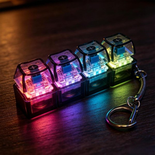 Nowy Breloczek Do Kluczy LED Klawiatura Zabawka Fidget KryształOwy Kliker Zabawka Sensoryczna Do łAgodzenia Stresu Breloczek Do Kluczy Klawiatura GadżEt Fidget Dla DorosłYch-image