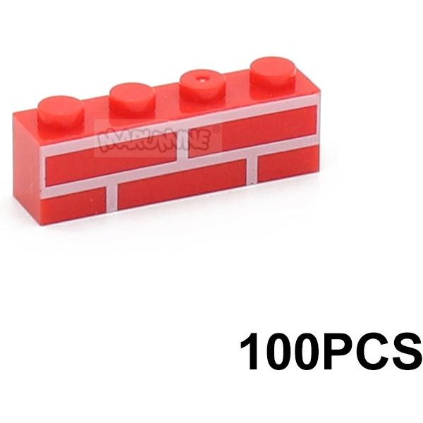 Marumine MOC Klocki Budowlane 100 Sztuk 1X4 ŚCiana Domu Zestaw KlockóW Budowlanych Kostka CzęśCi Kompatybilne Z 15533 Budowa Konstrukcja Pomysł Akcesoria CzęśCi-image