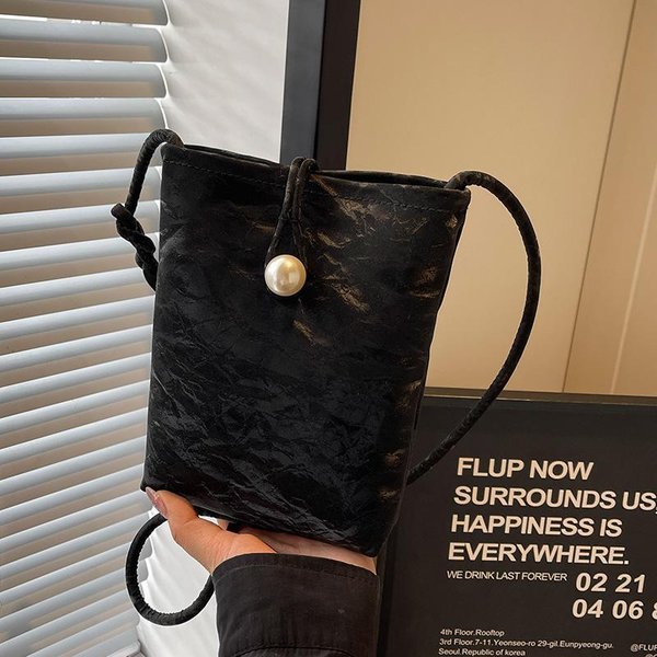 Nuevo Bolso Bandolera Informal Y Moderno De Un Solo Hombro Para Mujer, PequeñO Bolso Cuadrado Con Textura Para TeléFono MóVil.-image