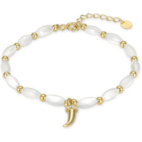 Pulsera - Luxenter - Syme - Plata 925 - NáCar Blanco - Acabado Oro Amarillo 18K-image