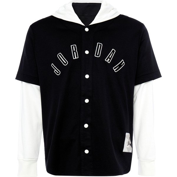 Chaqueta Casual Con Capucha Color Block Con Estampado De Letras Del Logo De Jordan Para Hombre Chaquetas Negro FB7035-010 XL Black-image