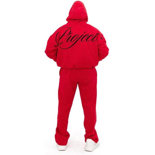 Unisex Z Kapturem Bluza Z DłUgim RęKawem Oversize Streetwear Y2K Nadruk Gwiazd Pulower Casual Bluza XS Red-image