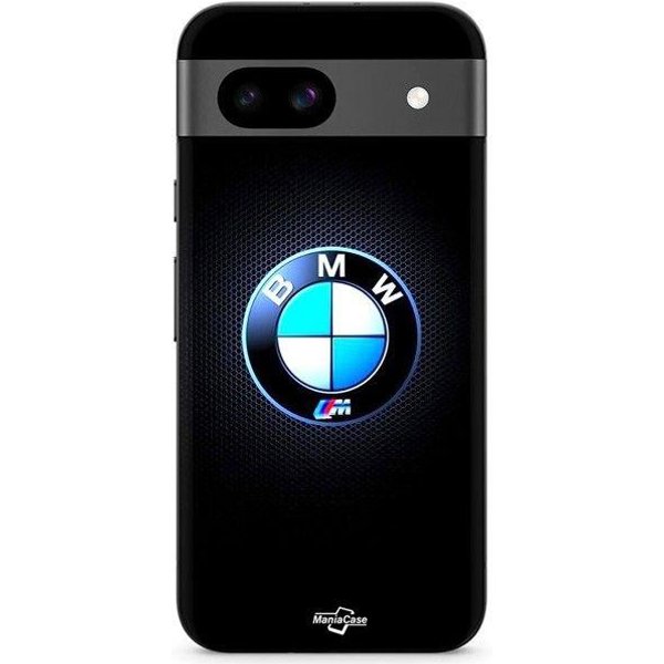 Etui - Maniacase - Google Pixel 8A - Logo Bmw M - WłóKno WęGlowe - MięKkie - Czarne-image