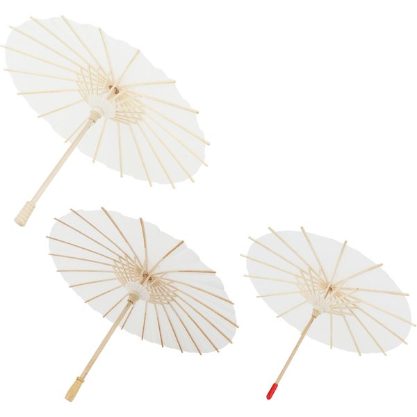 3 Szt. Pusty Papierowy Parasol 20Cm 30Cm 40Cm DIY RęCznie Malowany ChińSki Parasol Z Drewnianą RąCzką Na Rekwizyty Fotograficzne Role-image
