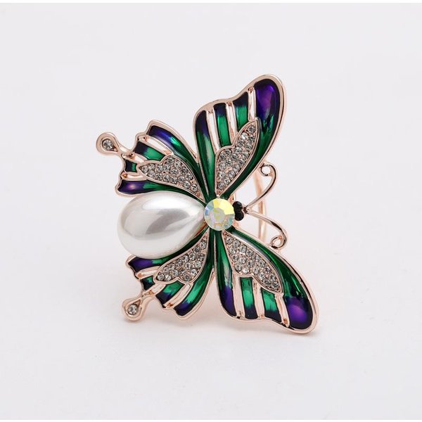 Hebilla De Bufanda De Seda Con Mariposa Simple, Accesorio De Broche Que Combina Con Todo, Chal De Ramillete Femenino, Hebilla De Esquina De Bufanda De Lujo, Doble Uso-image