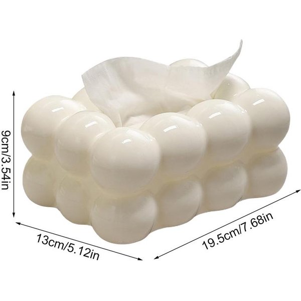 Luksusowe PudełKa Na Chusteczki Marshmallows Ceramiczne PudełKo Na Chusteczki Kremowe Etui Uchwyt Na Chusteczki Serwetnik PudełKo Do Przechowywania Dekoracja Domu Salonu-image