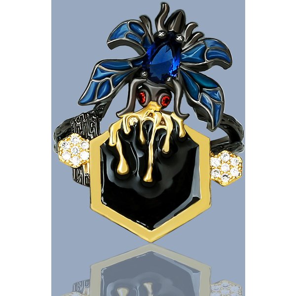Anillo ArañA Oro Negro Exagerado AtmosféRico Retro Europeo Y Americano Con Diamantes Moda Personalidad Nuevo De Moda Anillo Insecto No. 10 Black-image