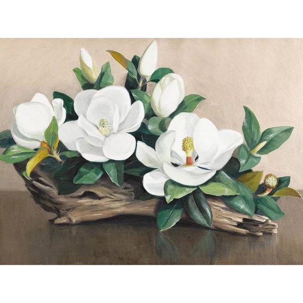 Pintura De Diamantes 5D DIY Con Flores De Magnolia Y Bordado De Diamantes, Punto De Cruz, DecoracióN Del Hogar 20X30CM-image