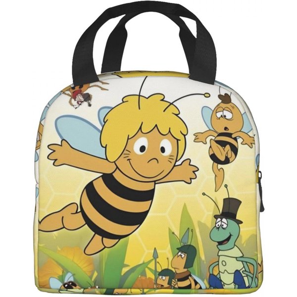 La Abeja Maya Con Flores Dibujos Animados Bolsas De Almuerzo Aisladas Bolsa De Comida Refrigerador TéRmico PortáTil Loncheras Para Picnic Option 1-image