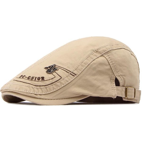 BawełNiane Berety MęSkie Czapki Gazeciarza Na Wiosnę Letnie Brytyjskie Berety W Stylu Retro Czapka Gatsby Malarze Kapelusze Kierowca Bluszcz Kapelusz Kaszkiety 55-60Cm Khaki-image