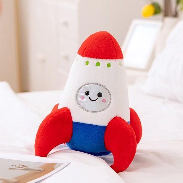 MuñEco De Peluche Cohete Nave Espacial De SimulacióN 18/27 Cm Dibujos Animados Anime Hecho A Mano CojíN Lindo DecoracióN De CumpleañOs Infantil-image