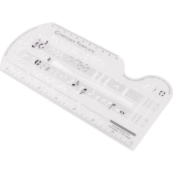 Plantilla De Compositor Partitura Hoja De Dibujo Regla Escalas Duales Regla Curva PP Transparente Seda Blanco-image