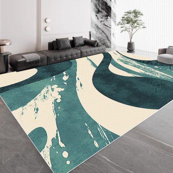 Lekki Luksus Zielony Geometryczny DużY Dywan Do Salonu Nowoczesna Dekoracja Domu Dywaniki Do Sypialni MięKkie AntypośLizgowe Maty PodłOgowe Pod Sofę Do Salonu 60*90Cm-image