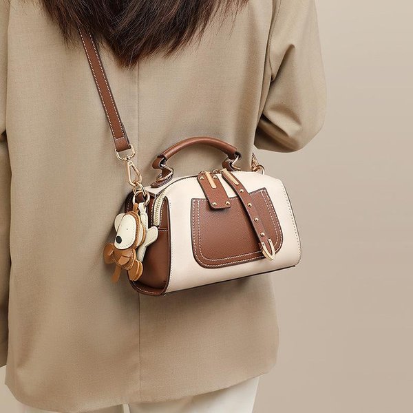 Bolso Nuevo Para Mujer Bolso Cruzado Moda Primavera Y Verano Cuero Genuino De Alta Gama Bolso De Hombro PortáTil Bolso Almohada Brown-image