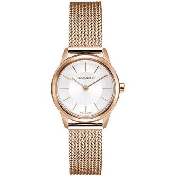 Zegarek Kwarcowy Calvin Klein Ck Mechanizm Kwarcowy Pasek Ze Stali Nierdzewnej Srebrna Tarcza Damskie Zegarki K3M23626 Regular Watch Box,White Dial And Rose Gold Band White-image
