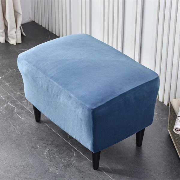 Funda De SillóN Orejero De Terciopelo EláStica Spandex Fundas Para SillóN Removibles Fundas Para Sofá Orejero Con Funda Para CojíN De Asiento Funda Para ReposapiéS Gray-image