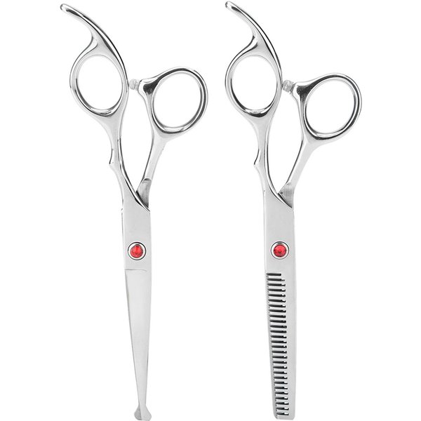 Set Profesional De Tijeras Para Cortar Y Entresacar El Cabello BarberíA Familiar Tijeras De PeluqueríA Tornillo Rojo-image